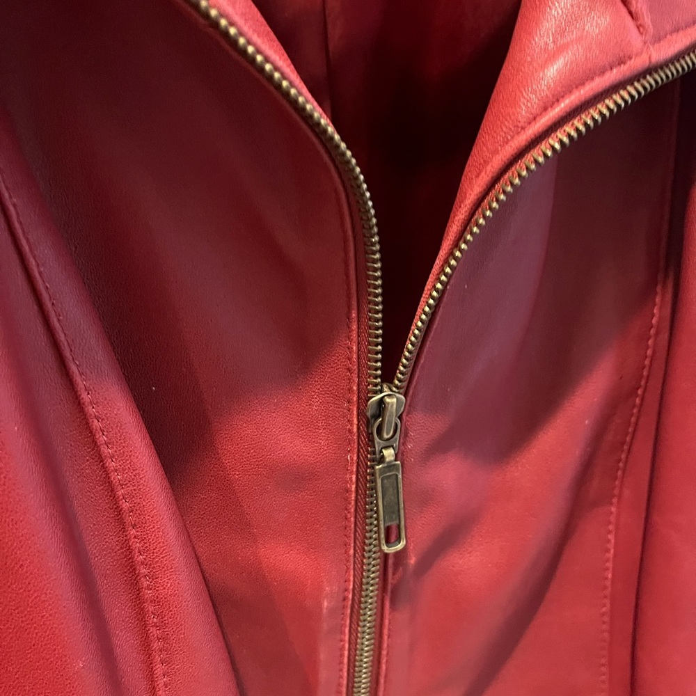 Red Leather Jacket - Picture 3 of 6
